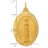 Load image into Gallery viewer, 14k Solid Polished/Satin Large Oval Miraculous Medal
