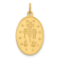 Load image into Gallery viewer, 14k Solid Polished and Satin Oval Miraculous Medal
