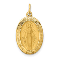 Load image into Gallery viewer, 14k Solid Polished and Satin Oval Miraculous Medal
