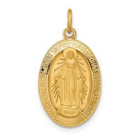 Load image into Gallery viewer, 14k Solid Polished/Satin Oval Miraculous Medal
