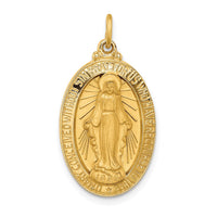 Load image into Gallery viewer, 14k Solid Polished/Satin Medium Oval Miraculous Medal
