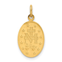 Load image into Gallery viewer, 14k Solid Polished/Satin Small Oval Miraculous Medal
