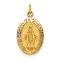 Load image into Gallery viewer, 14k Solid Polished/Satin Small Oval Miraculous Medal
