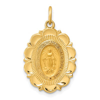 Load image into Gallery viewer, 14k Solid Polished/Satin Small Fancy Oval Miraculous Medal
