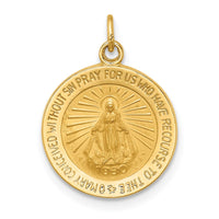 Load image into Gallery viewer, 14k Solid Polished/Satin Round Miraculous Medal
