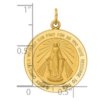 Load image into Gallery viewer, 14k Solid Polished/Satin Medium Round Miraculous Medal
