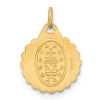 Load image into Gallery viewer, 14k Solid Polished/Satin Tiny Round Scalloped Miraculous Medal
