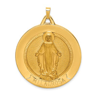 Load image into Gallery viewer, 14k Solid Polished/Satin Large Raised Round Milagrosa Medal
