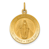 Load image into Gallery viewer, 14k Solid Polished/Satin Small Round Miraculous Medal
