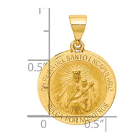 Load image into Gallery viewer, 14K Hollow Round Spanish Escapulario Reversible Medal
