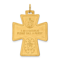 Load image into Gallery viewer, 14k Solid Polished/Satin Large 4-Way Medal Cross
