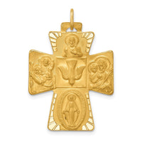 Load image into Gallery viewer, 14k Solid Polished/Satin Large 4-Way Medal Cross
