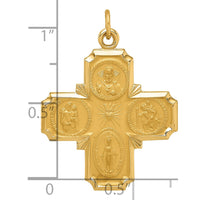 Load image into Gallery viewer, 14k Solid Polished/Satin Medium 4-Way Medal
