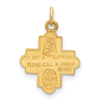 Load image into Gallery viewer, 14k Solid Satin Small 4-Way Medal
