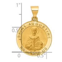 Load image into Gallery viewer, 14k Hollow Polished/Satin Round St. Augustine Medal
