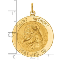 Load image into Gallery viewer, 14k Solid Polished/Satin Large Round St. Anthony Medal
