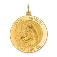 Load image into Gallery viewer, 14k Solid Polished/Satin Large Round St. Anthony Medal
