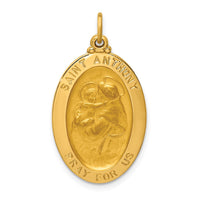 Load image into Gallery viewer, 14k Solid Polished/Satin Oval St. Anthony Medal
