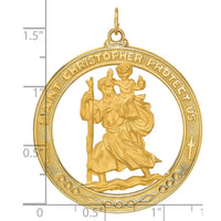 Load image into Gallery viewer, 14k Solid Polished/Satin Extra Large Cut-out St. Christopher Medal
