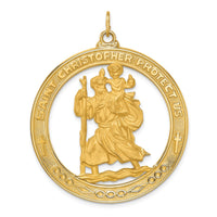 Load image into Gallery viewer, 14k Solid Polished/Satin Extra Large Cut-out St. Christopher Medal
