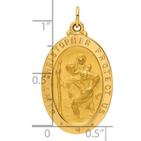 Load image into Gallery viewer, 14k Solid Polished/Satin Medium Oval St. Christopher Medal
