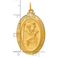 Load image into Gallery viewer, 14k Solid Polished/Satin Large Oval St. Christopher Medal
