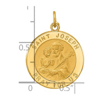 Load image into Gallery viewer, 14k Solid Polished/Satin Small Round St. Joseph Medal
