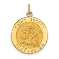 Load image into Gallery viewer, 14k Solid Polished/Satin Small Round St. Joseph Medal

