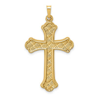 Load image into Gallery viewer, 14k Hollow Polished Woven Fleur de Lis Cross
