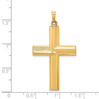 Load image into Gallery viewer, 14k Hollow Polished Stripe Design Latin Cross
