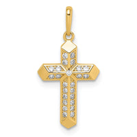 Load image into Gallery viewer, 14K Cross CZ Pendant
