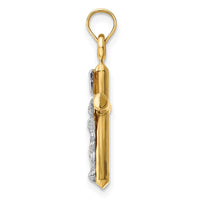Load image into Gallery viewer, 14k Two-tone Hollow Crucifix Pendant
