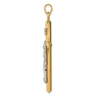 Load image into Gallery viewer, 14k Two-tone Hollow Crucifix Pendant
