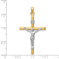 Load image into Gallery viewer, 14k Two-tone Hollow Crucifix Pendant
