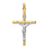 Load image into Gallery viewer, 14k Two-tone Hollow Crucifix Pendant

