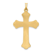 Load image into Gallery viewer, 14k Two-tone Hollow Polished Woven Fleur de Lis Crucifix

