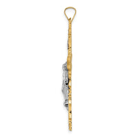 Load image into Gallery viewer, 14k Two-tone Solid INRI Crucifix Pendant
