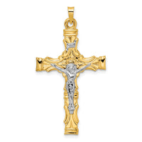 Load image into Gallery viewer, 14k Two-tone Solid INRI Crucifix Pendant
