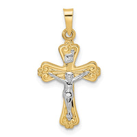Load image into Gallery viewer, 14k Two-tone Polished Solid INRI Crucifix Pendant
