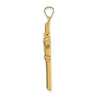Load image into Gallery viewer, 14k Polished and Satin Hollow Cross Pendant
