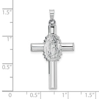 Load image into Gallery viewer, 14k White Gold Polished and Satin Hollow Cross Pendant

