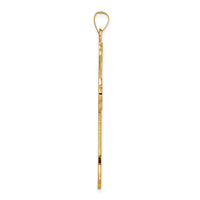 Load image into Gallery viewer, 14k Polished and Textured Solid Fleur de Lis Cross Pendant
