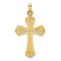 Load image into Gallery viewer, 14k Polished Solid Fancy Design Cross Pendant
