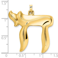 Load image into Gallery viewer, 14k Polished Hollow Chai Symbol Pendant
