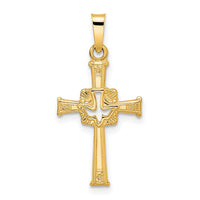 Load image into Gallery viewer, 14k Polished Cut Out Solid Dove Cross Pendant
