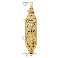 Load image into Gallery viewer, 14k Polished and Textured Solid Mezuzah Pendant

