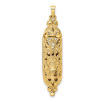 Load image into Gallery viewer, 14k Polished and Textured Solid Mezuzah Pendant
