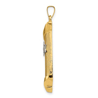 Load image into Gallery viewer, 14k Two-tone Hollow Mezuzah and Star Pendant
