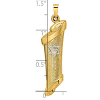Load image into Gallery viewer, 14k Two-tone Hollow Mezuzah and Star Pendant
