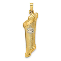 Load image into Gallery viewer, 14k Two-tone Hollow Mezuzah and Star Pendant
